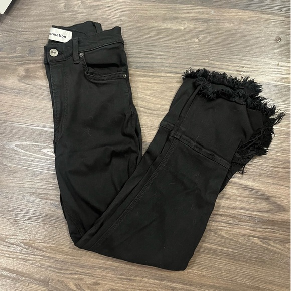 Reformation Black Frayed Hem Jeans - Picture 6 of 6